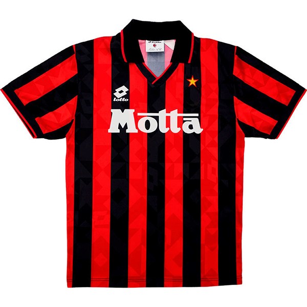 Camiseta AC Milan Replica Primera Ropa Retro 1993 1994 Negro Rojo